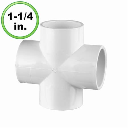 Cool Kitchen 1.25 in. 4-Way x PVC Fitting Cross - Utility Grade CO3370578